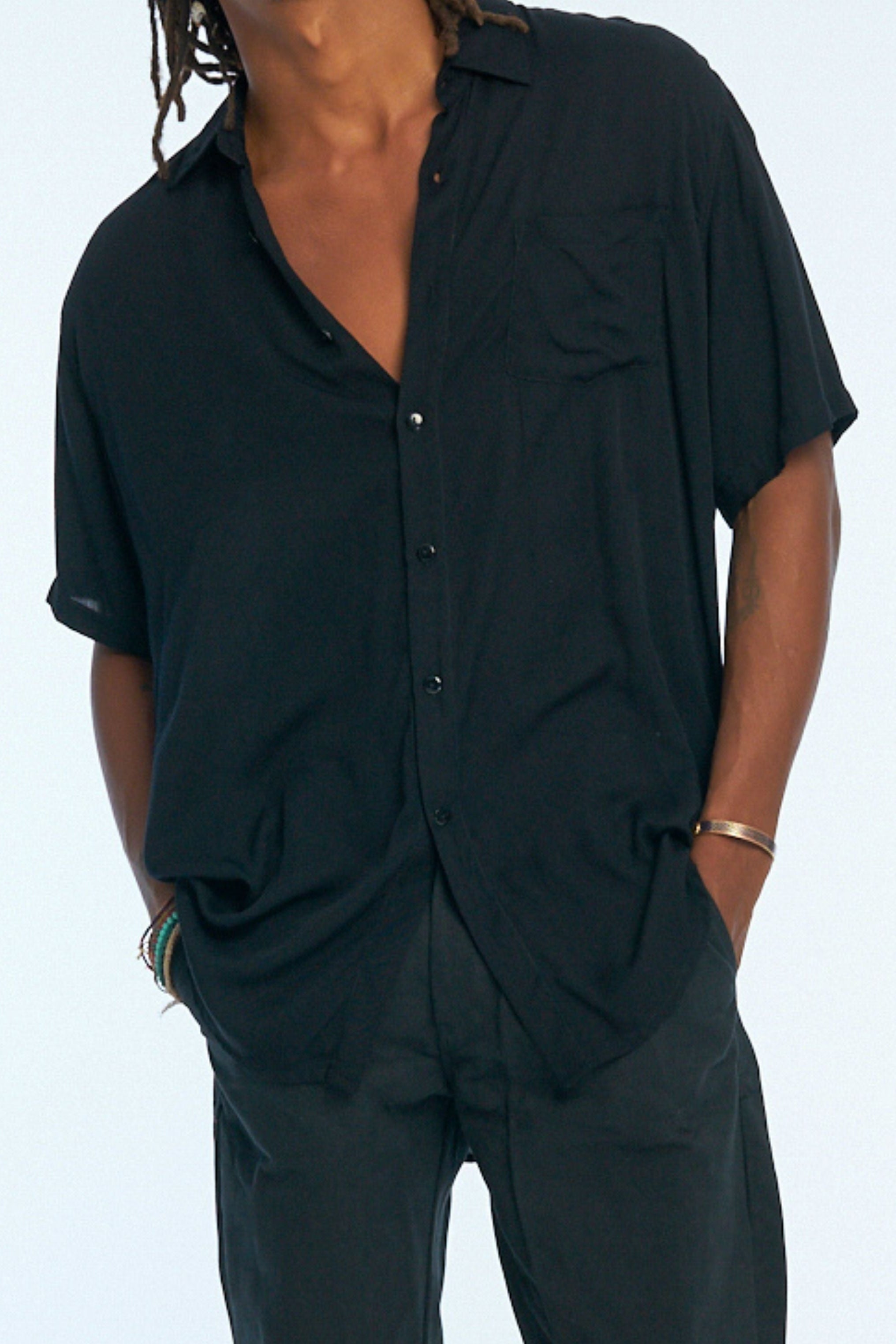 VERONA SHORT SLEEVE SHIRT | BAMBOO | BLACK